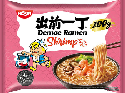 Nissin demae ramen - shrimp noodles bowl - instant noedels - 10 stuks