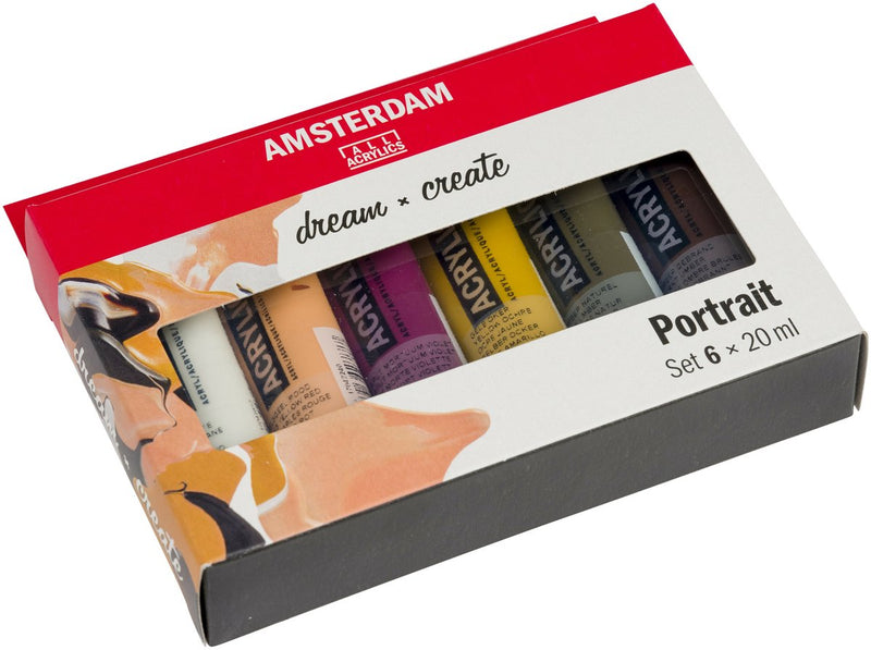 Bruynzeel Amsterdam serie standard set di colori acrilici per ritratti 20 ml, 6 pz.