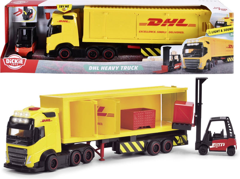 Dickie Dhl Sit con camion e camion del carrello elevatore