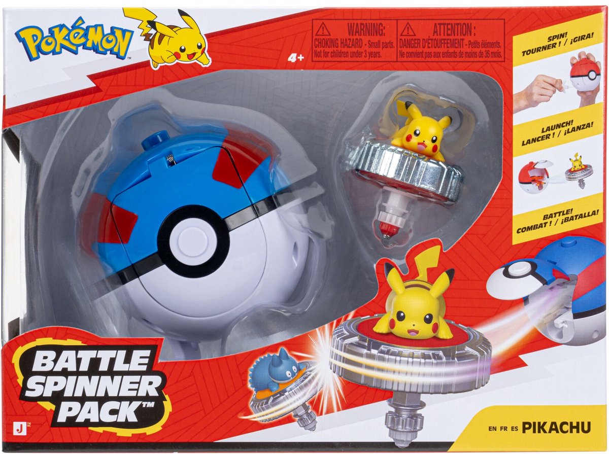 Pokémon Jazwares - gioco Battle Spinner - Pikachu #2 Great Ball