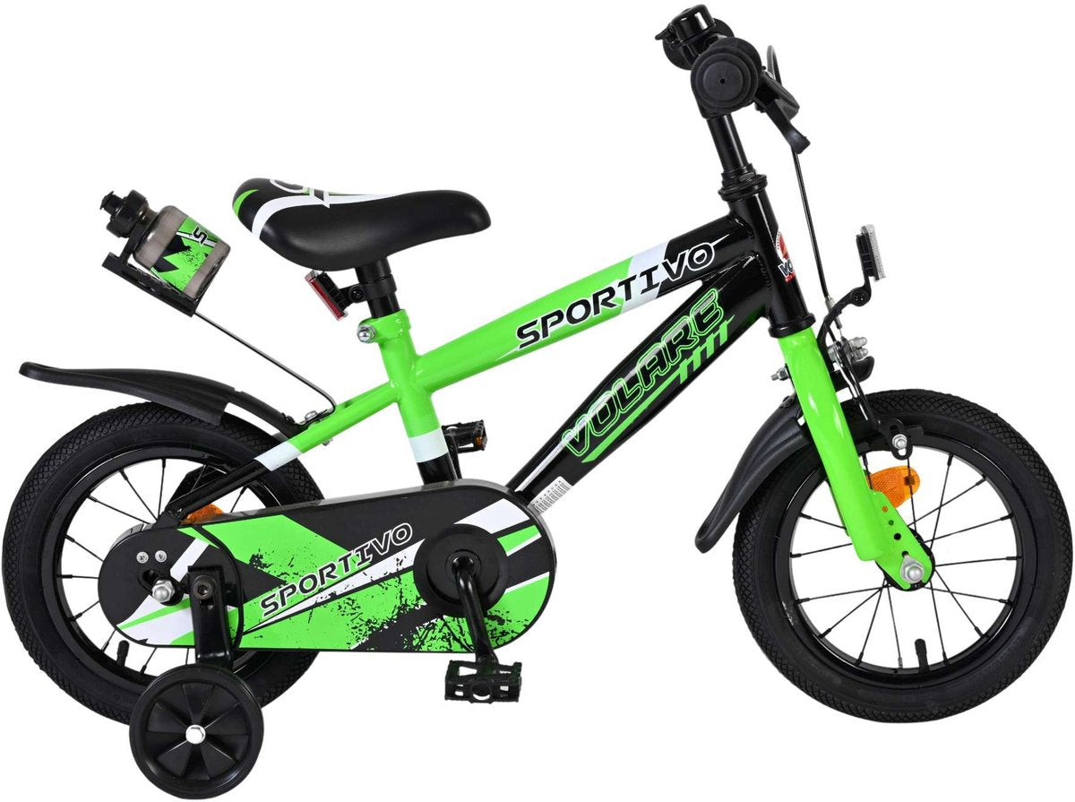 Volare sportivo kinderfiets - jongens - 12 inch - groen zwart