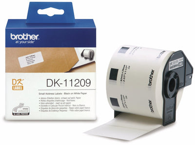 Etichetta fustellata Brother dk-11209: 62x29mm - piccola etichetta per indirizzi - bianca (rotolo da 800 etichette)