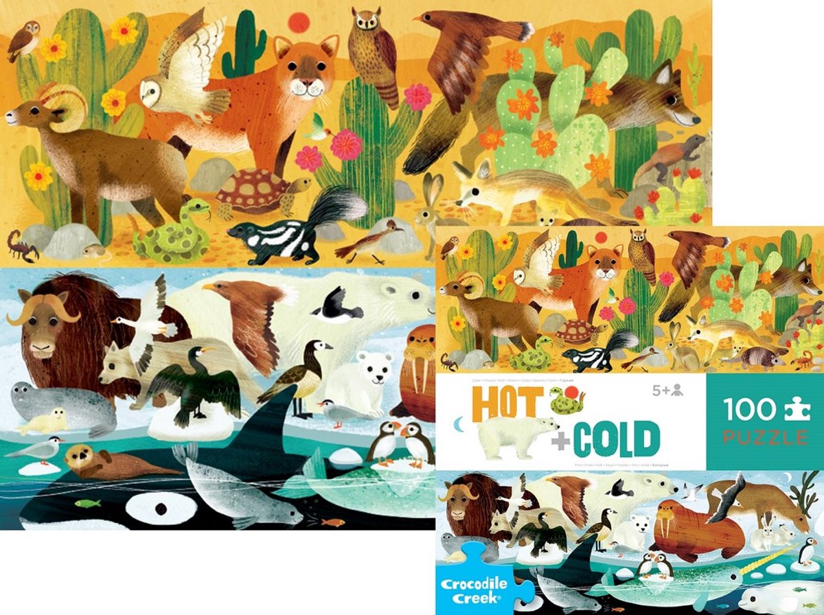 Animali puzzle Crocodile Creek - 100 pezzi - giocattoli educativi.