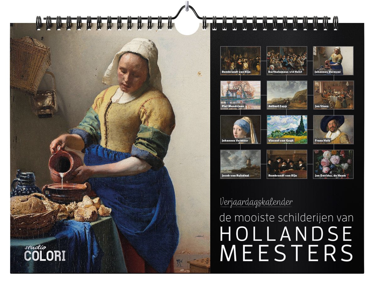 Calendario de cumpleaños sin marca sin marca, las pinturas más bellas de maestros holandeses