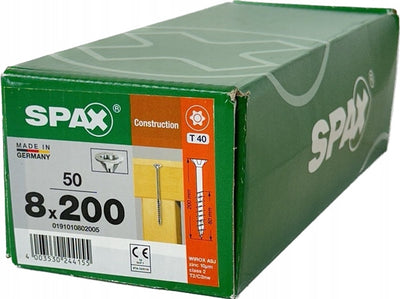 Spax viti universali per legno 8x200mm wirox t-40 cono 50 pz