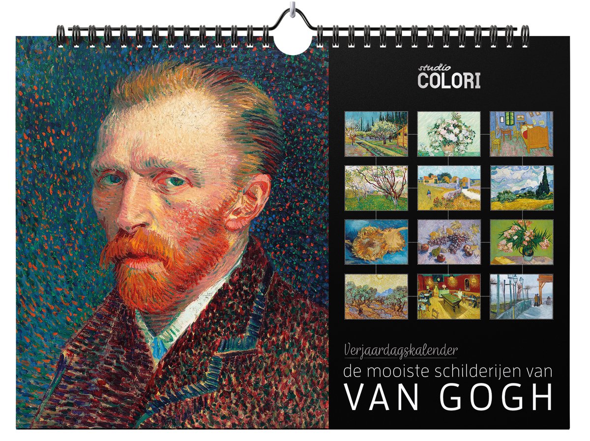Calendario de cumpleaños sin marca sin marca con los cuadros más bellos de Van Gogh