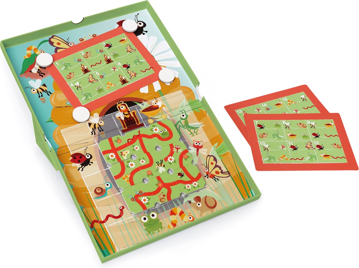 Scratch magneetspel - garden maze - 25.5x38x2cm - met 20 uitdagingen en 2 niveaus - 5 jaar