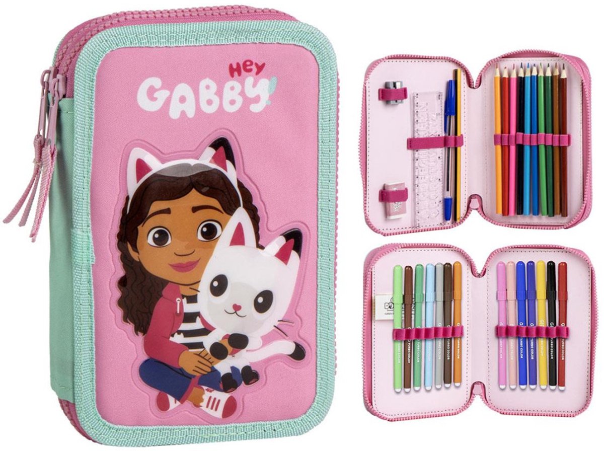 La casa de muñecas de Gabby La casa de muñecas de Gabby Estuche para lápices lleno de 2 pisos