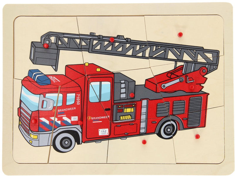 Playwood puzzle in legno vigili del fuoco, 9 pz.