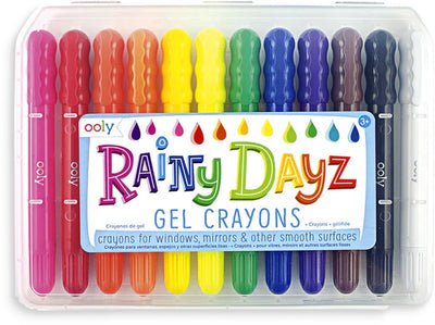 Ooly - Rainy Dayz - Pastelli gel - 12 pastelli colorati per finestre