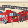 Playwood rompecabezas de madera bomberos, 9 piezas.