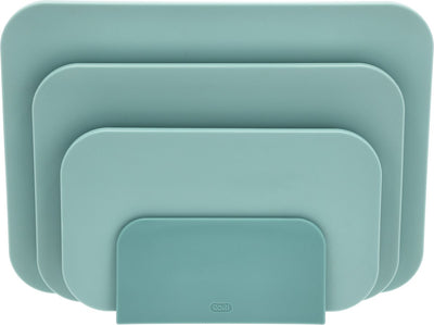 Rosti choptima snijplankenset 35,5 x 7 x 26,5 cm nordic green- kunststof - 4 snijplanken - vaatwasserbestendig - met houder - keuken
