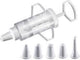 Siringa decorativa Westmark, con 5 ugelli, capacità: 100 ml, plastica, bianco trasparente, 30772270