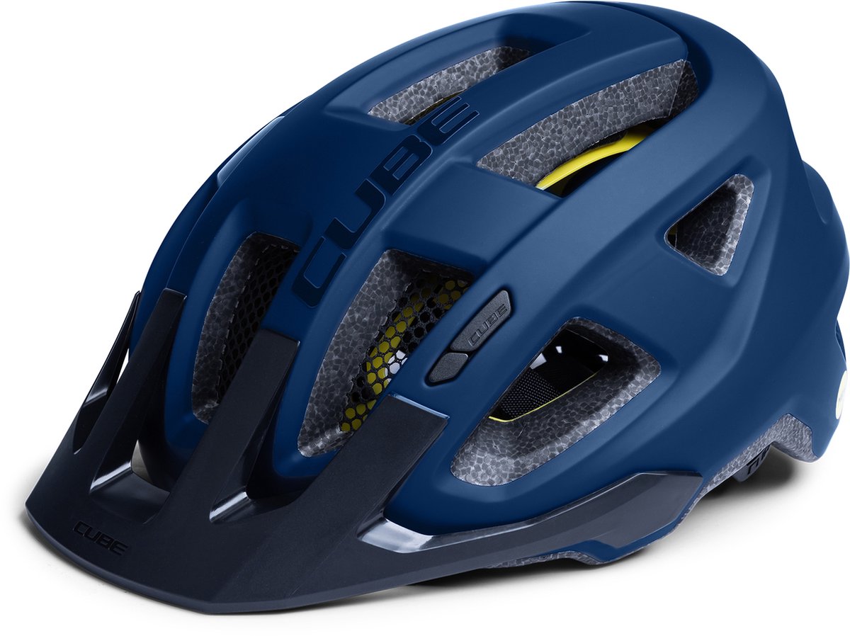 Cube fietshelm fleet - allround-helm - mips - 15 ventilatiegaten - snap 360 fit-systeem - x-lock-montagesysteem - verstelbaar - 57-62 cm - l - donkerblauw
