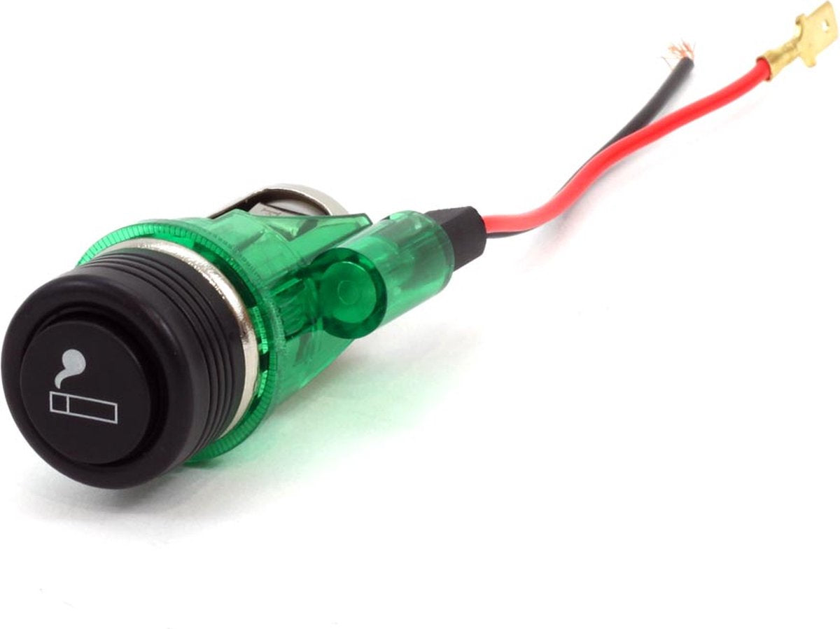 Scatola accendisigari senza marchio senza marchio con spina e luce verde, 12v