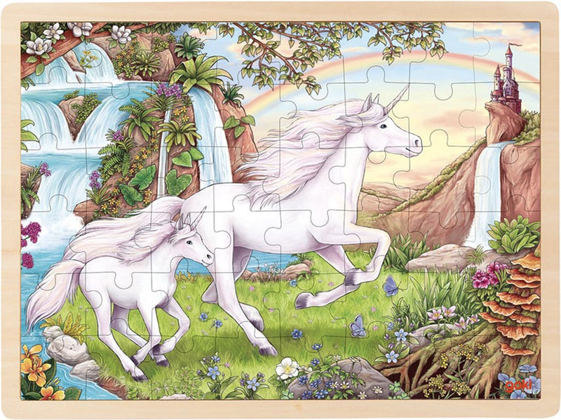 Goki Wooden Jigsaw Puzzle Unicornio, 48º.