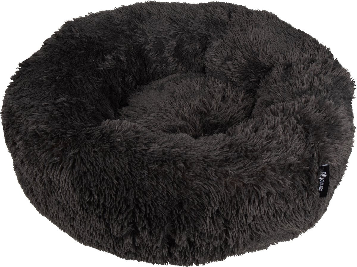 District 70 fuzz donut hondenmand - donker grijs - large ø 80 cm