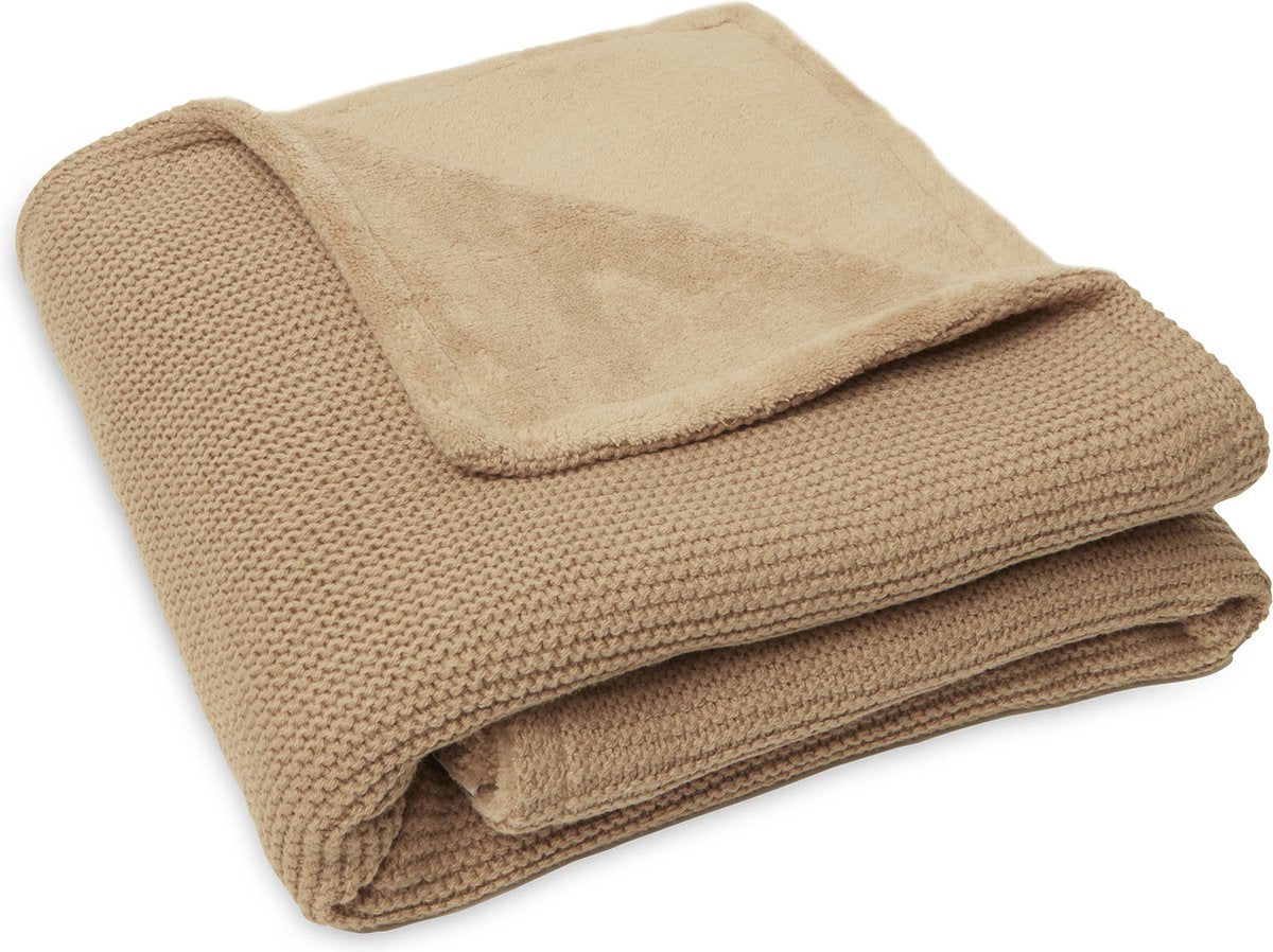 Coperta per lettino Jollein 75x100 cm maglia basic - pile biscotto