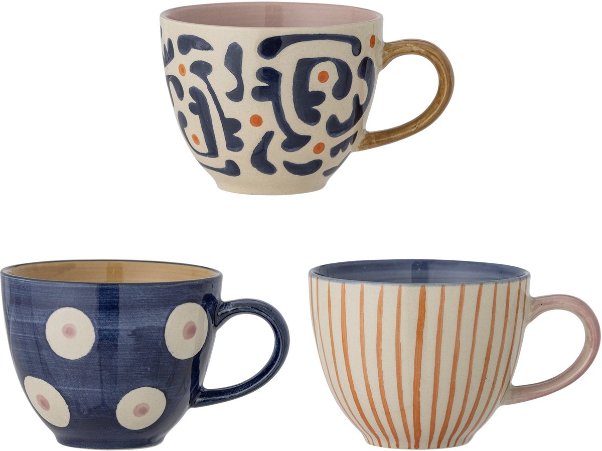 Bloomingville taza eviaya - azul - loza de barro