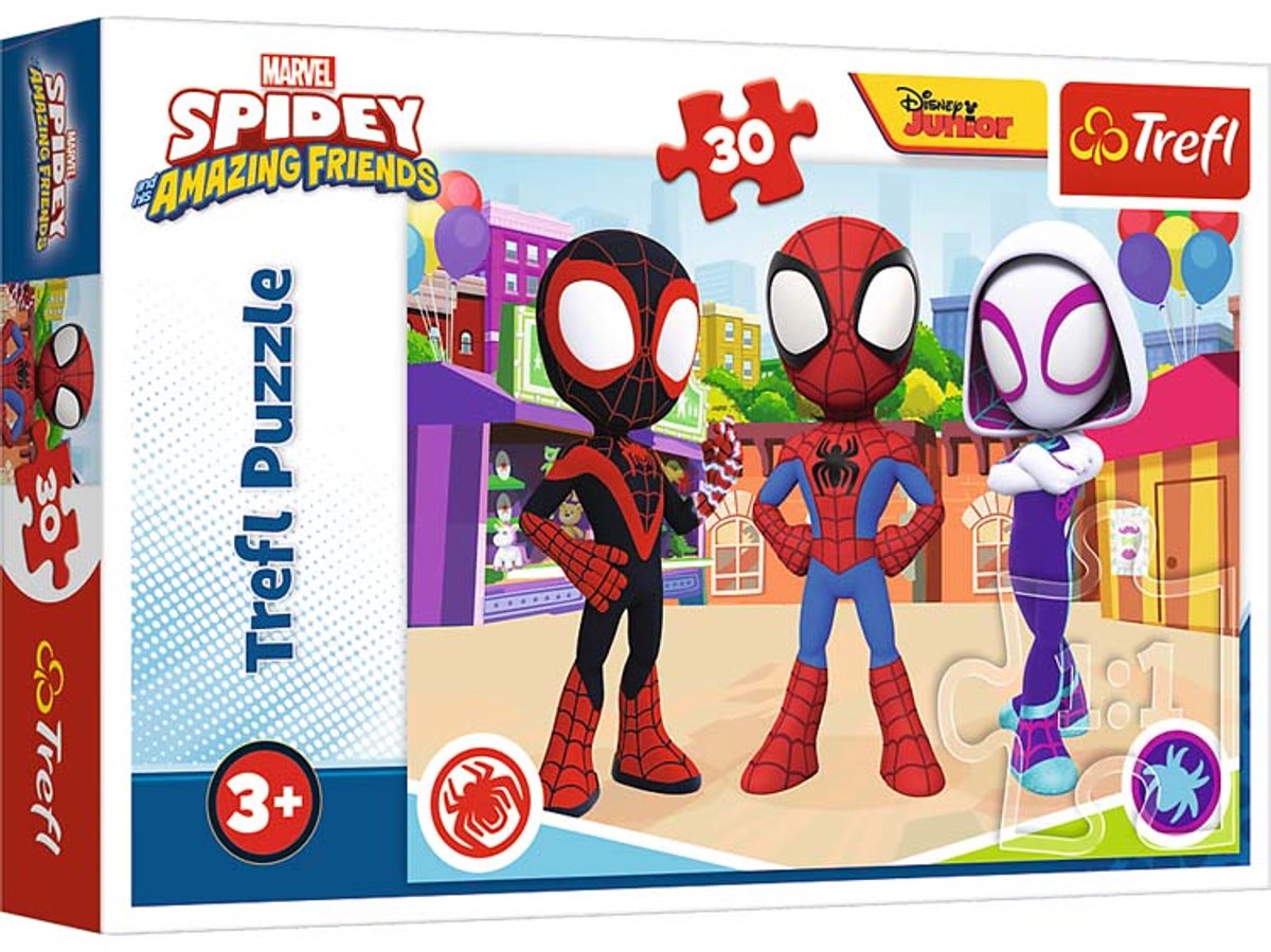 Trefl Spidey Jigsaw Puzzle 30 Pezzi Marvel Spider-Man Puzzle per Bambini.