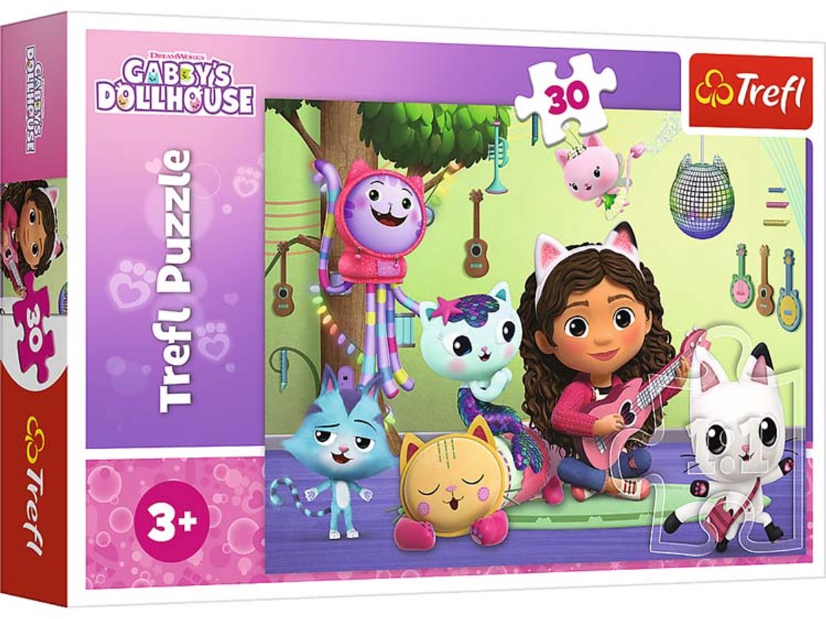 Trefl - serie 18301 - puzzle - 30 pezzi - koci domek gabi