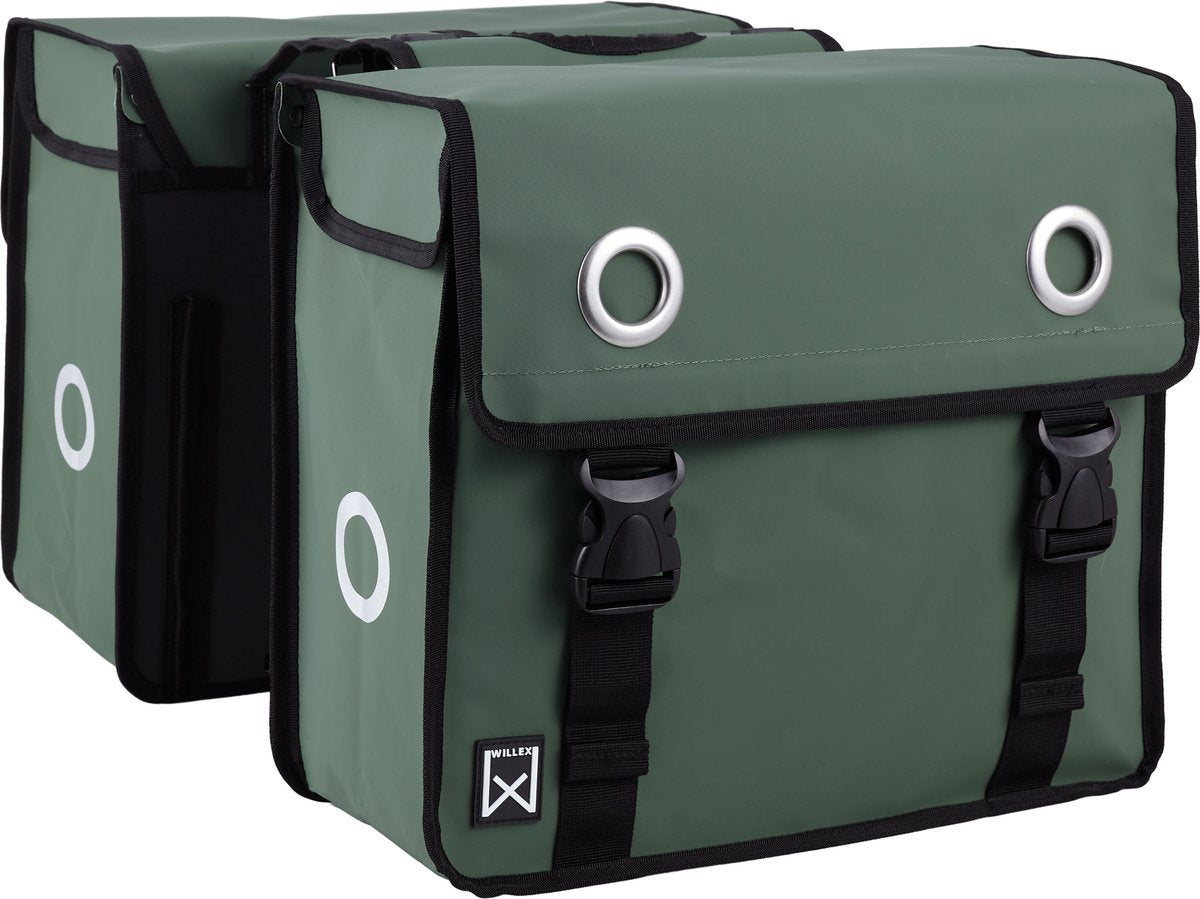 Borsa doppia da bicicletta Willex - bisonyl - verde - 40 l - montaggio universale