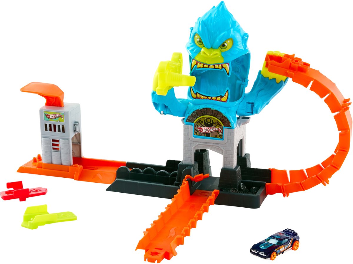 Set da gioco Hot Wheels City Gorilla Attack e macchinina