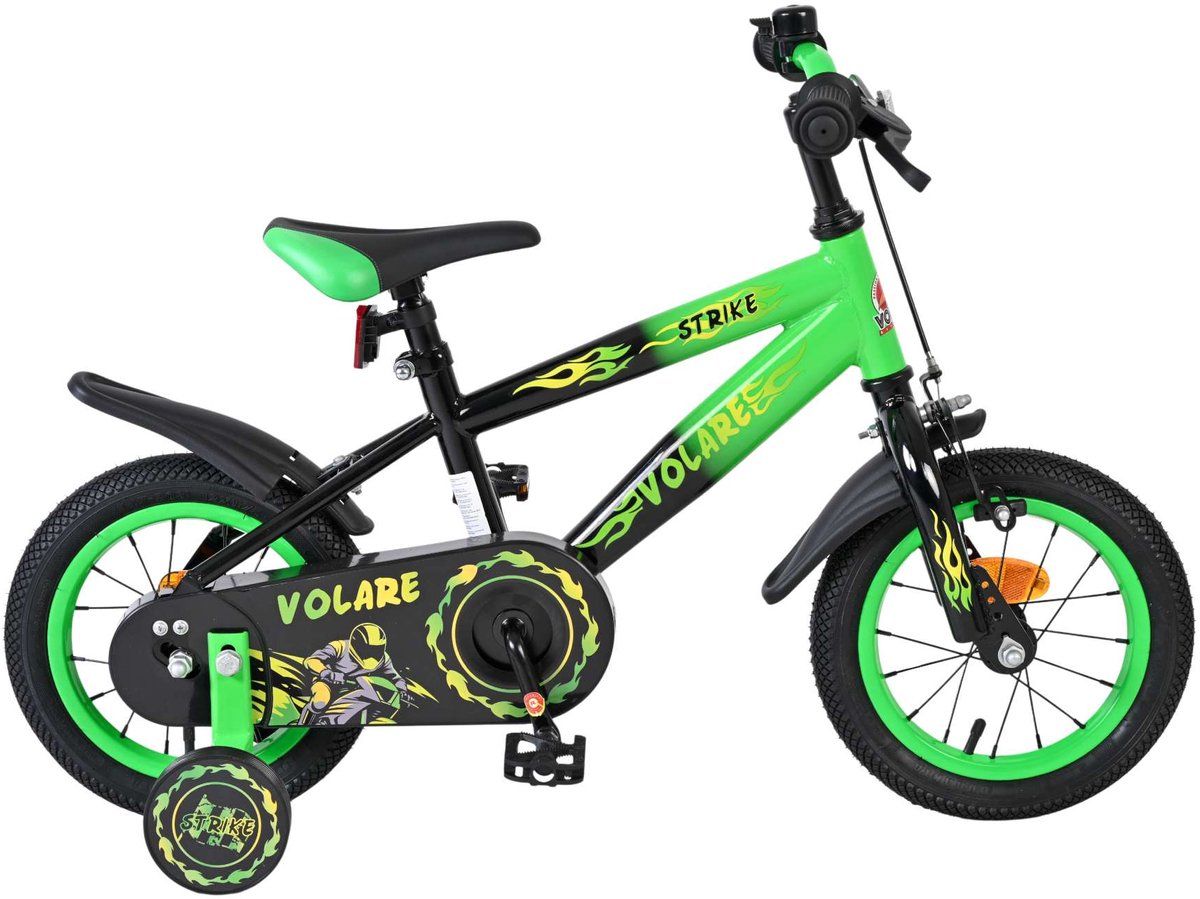Bicicletta per bambini Volare Strike - ragazzi - 12 pollici - nero verde