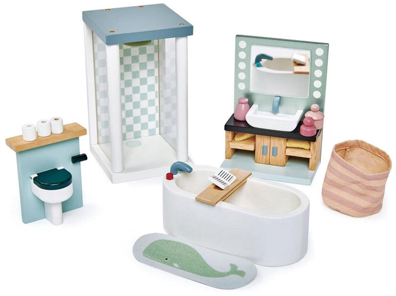 Muebles de baño de juguetes de hojas tiernas – casa de muñecas |