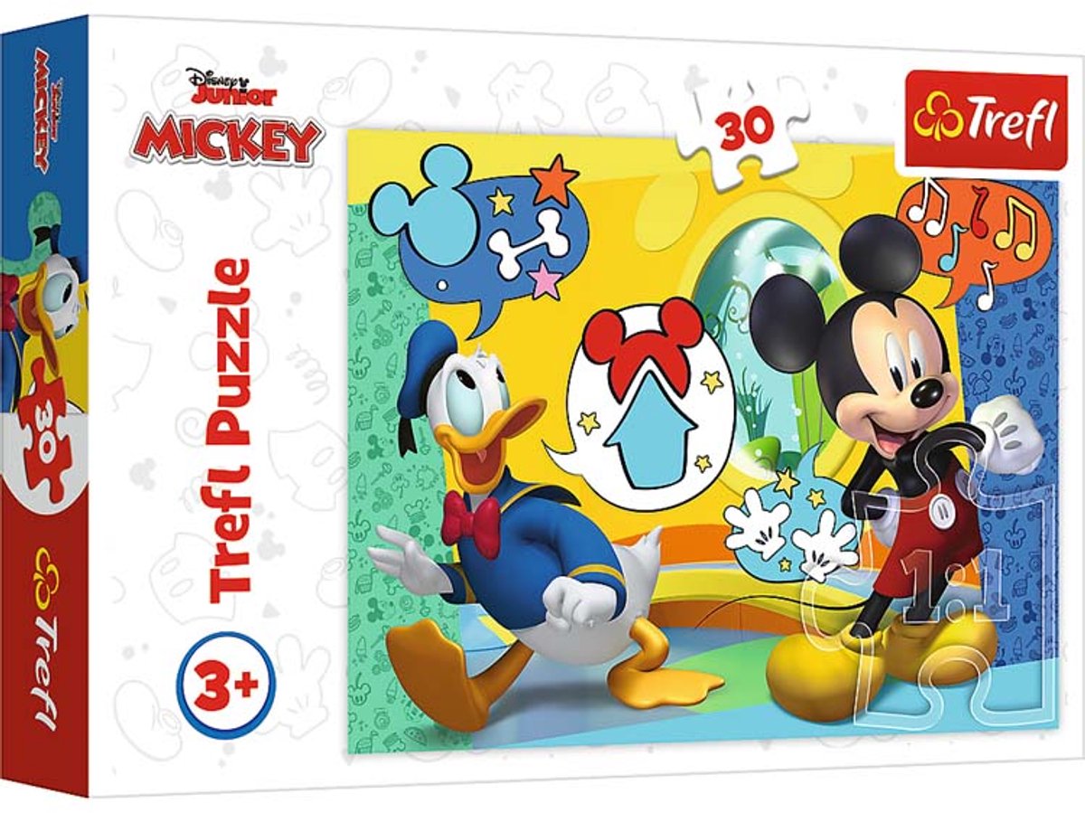 Trefl - rompecabezas de Mickey Mouse - 30 piezas - personajes de Disney - 27x20 cm