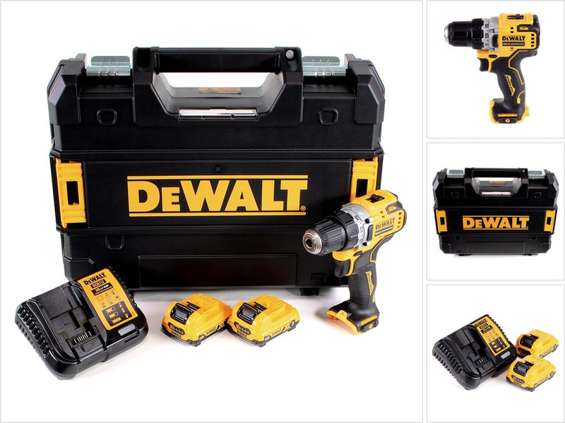 Trapano avvitatore a batteria Dewalt DCD701D2-QW – 12 V XR – senza spazzole – 2 batterie da 2,0 Ah – in custodia tstak