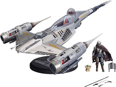 Hasbro the mandalorian n-1 starfighter figura mandalorian star wars plata