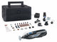Dremel 8250-5 65 platinum+ - multitool - inclusief 2x 12v 2.0 ah accu - 65 accessoires - detailhandgreep - lijn-en circkelgeleider - bewerkingsplatform - comfort guard hulpstuk - frees hulpstuk - lader -
