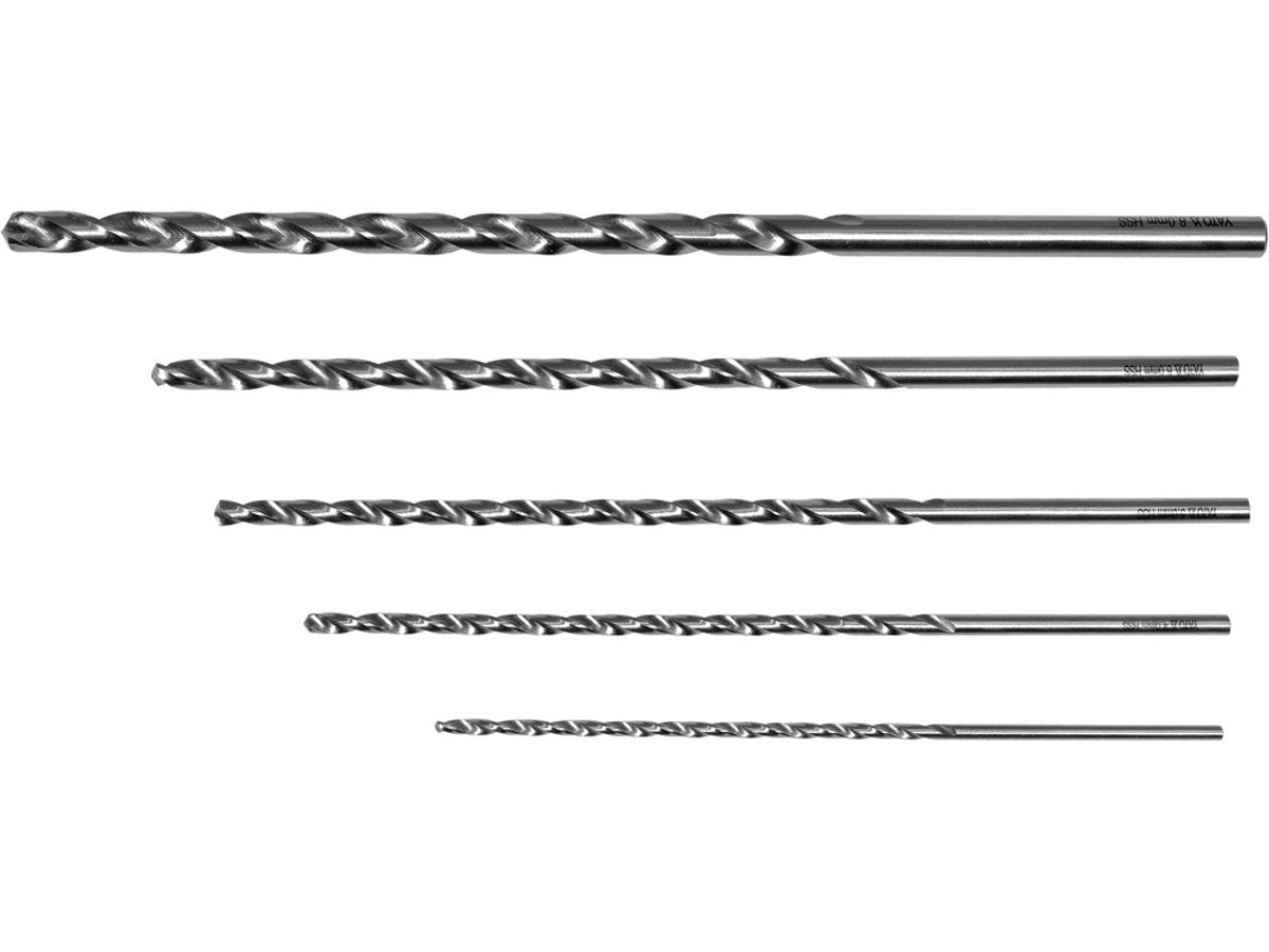 Yato yt-39820 - lange metaalboren set - 3-8mm - 5 stuks - hss staal