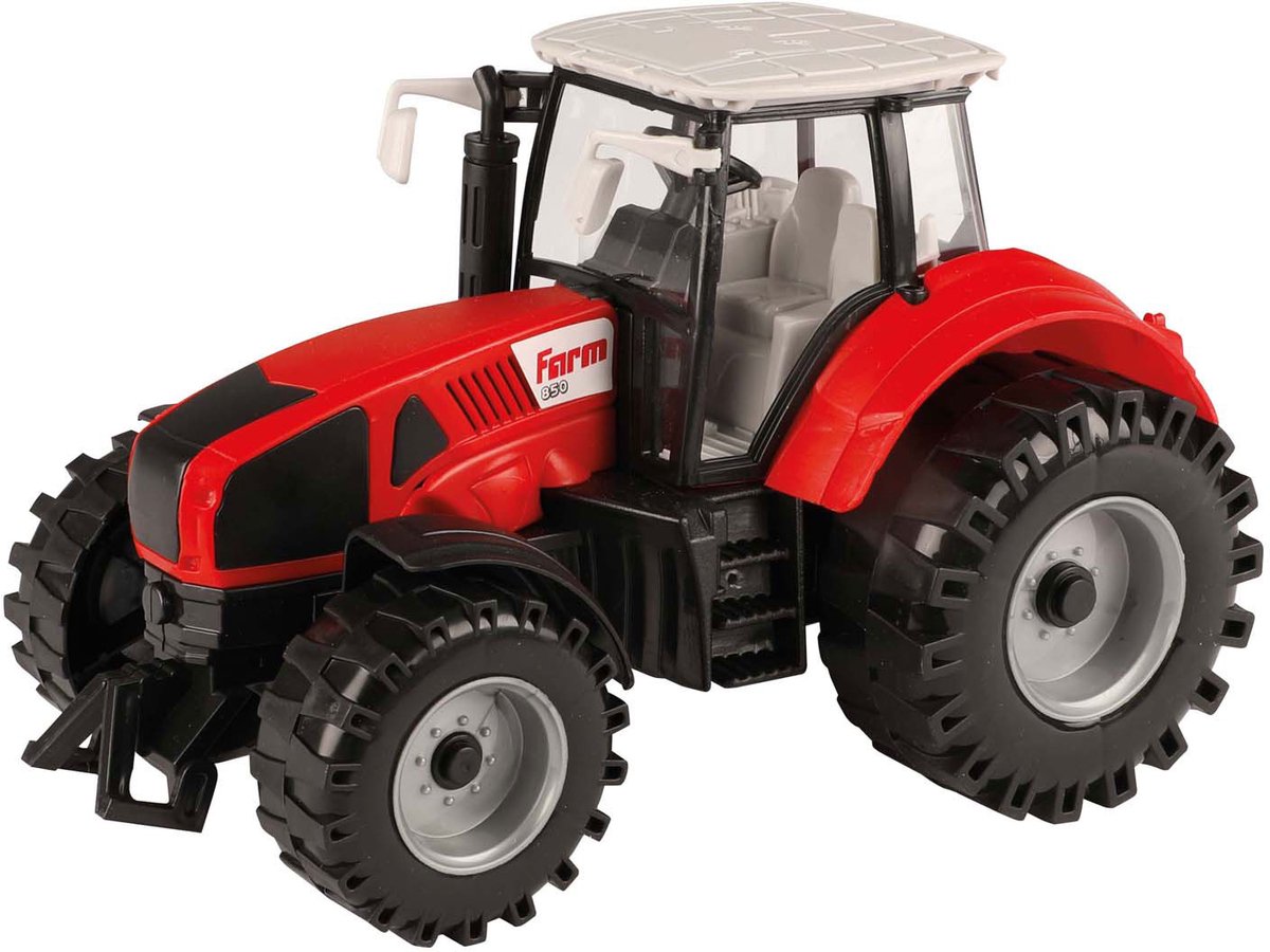 Trattore Toi-Toys con attrito rosso, 19 cm