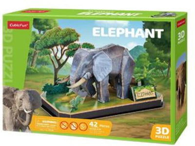 Diversión cúbica 3D rompecabezas elefante