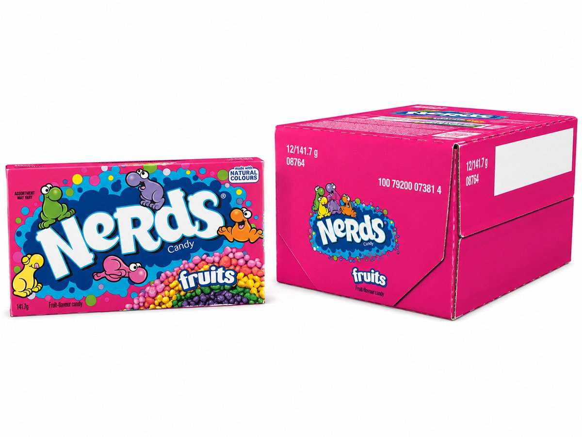 Nerds wonka arcoíris - 12x 142g - paquete económico