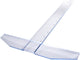 Gancio da disegno Aristo - lunghezza 75 cm - scala mm cm pollici - plexiglass trasparente - con borchie antiscivolo - ar-23177