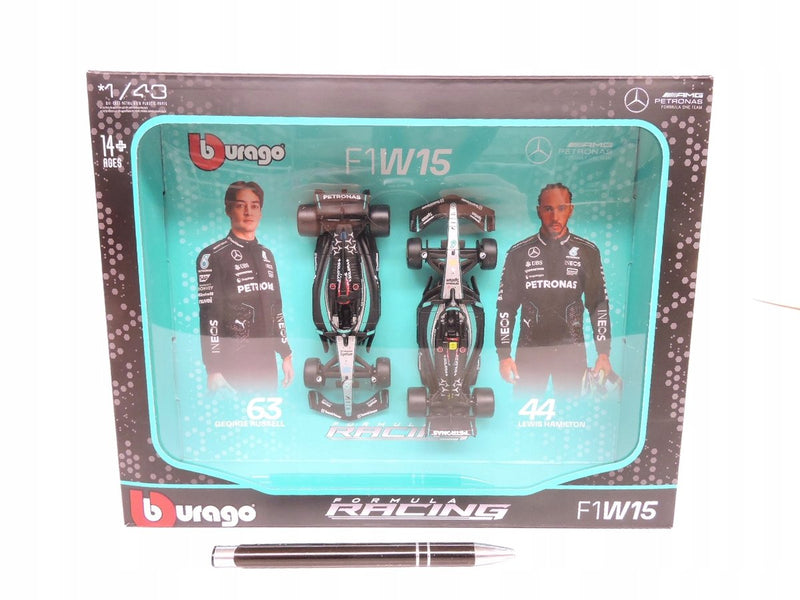 Auto Bburago mercedes-amg w15 f1 set 1:43 hamilton russell