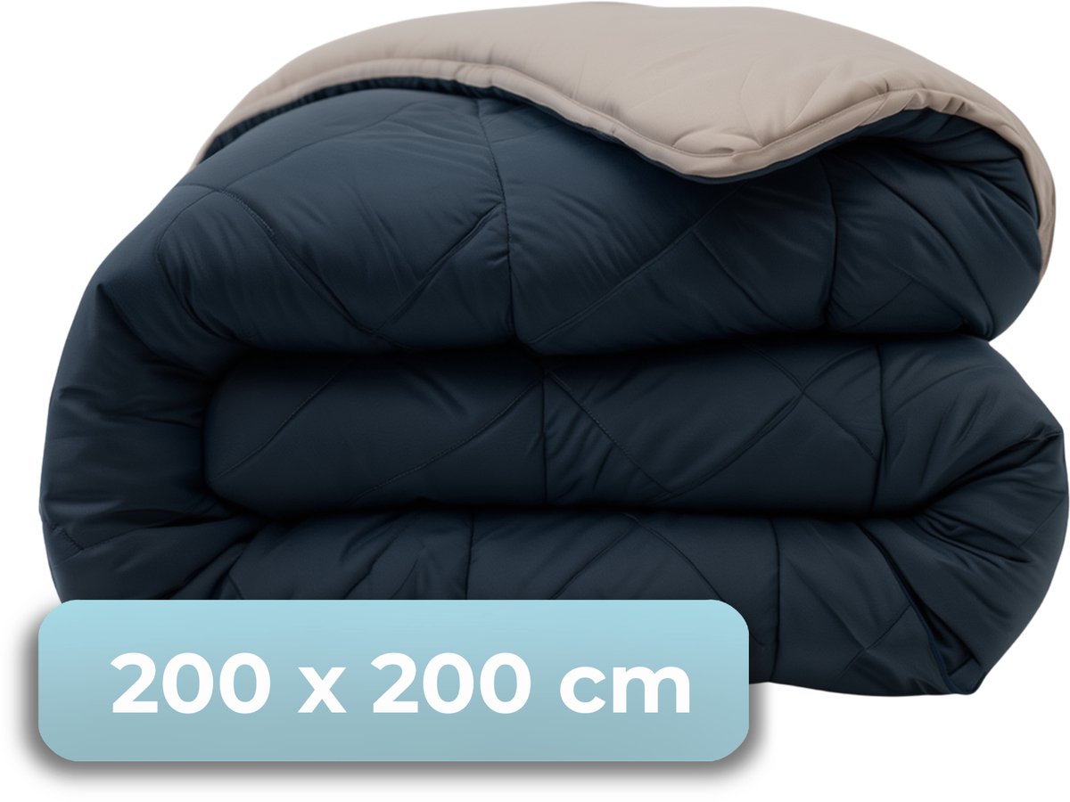 Hush. living hush living - washable duvet two-tone design navy taupe - 200x200 cm - 300 gsm - including matching pillowcases