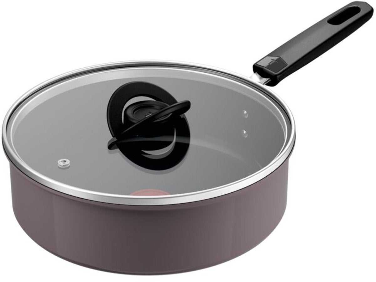 Tefal ceramic control gris - sartén - 24 cm - cerámica - inducción - incluida tapa - libre de pfas - apta para uso con espátulas metálicas