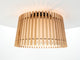 Lampada da soffitto Eglo fattoria - e27 - ø 38 cm - nero marrone bianco - legno tessuto