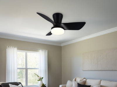 Rl live your light reality randers - fan - black matt - incl. 1x SMD 20 W - remote control - integrated dimmer - continuously adjustable light color - dimmable with switch - not externally dimmable - memory function - summer and winter mode - 6 speed
