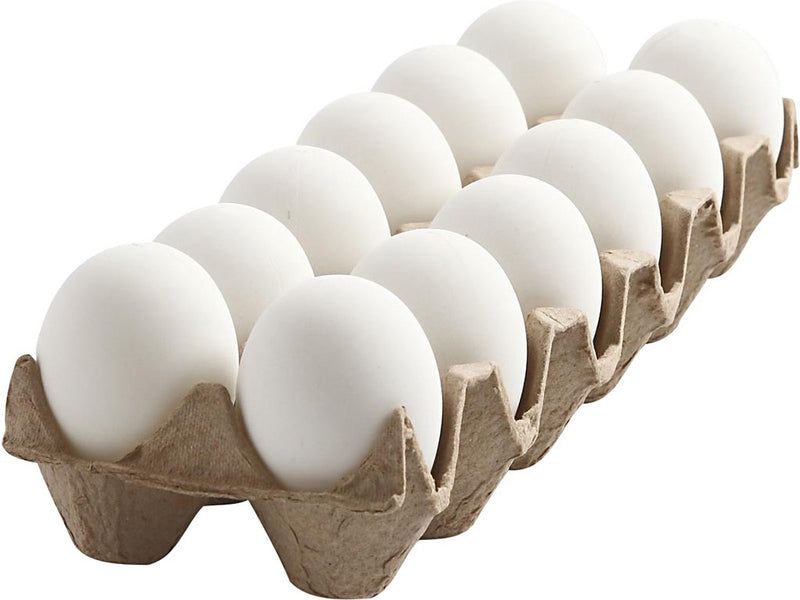 Huevos de empresa Creativ, h: 6 cm, blanco, 12 piezas 1 caja