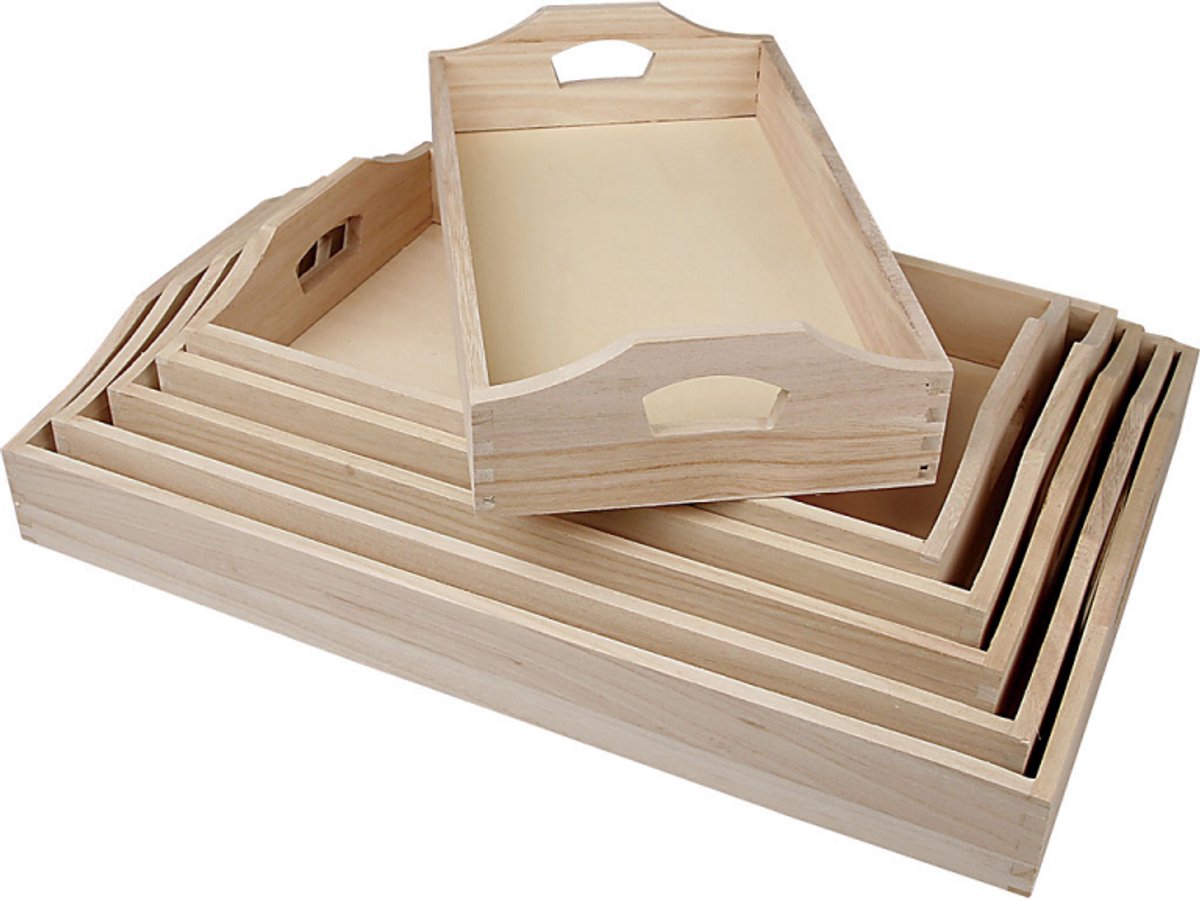 Creativ Company Vays, H: 5 cm, L: 29+32+35+38+41+44 cm, B: 16.5+19+22+25+27+30 cm, 6 pezzo 1 set