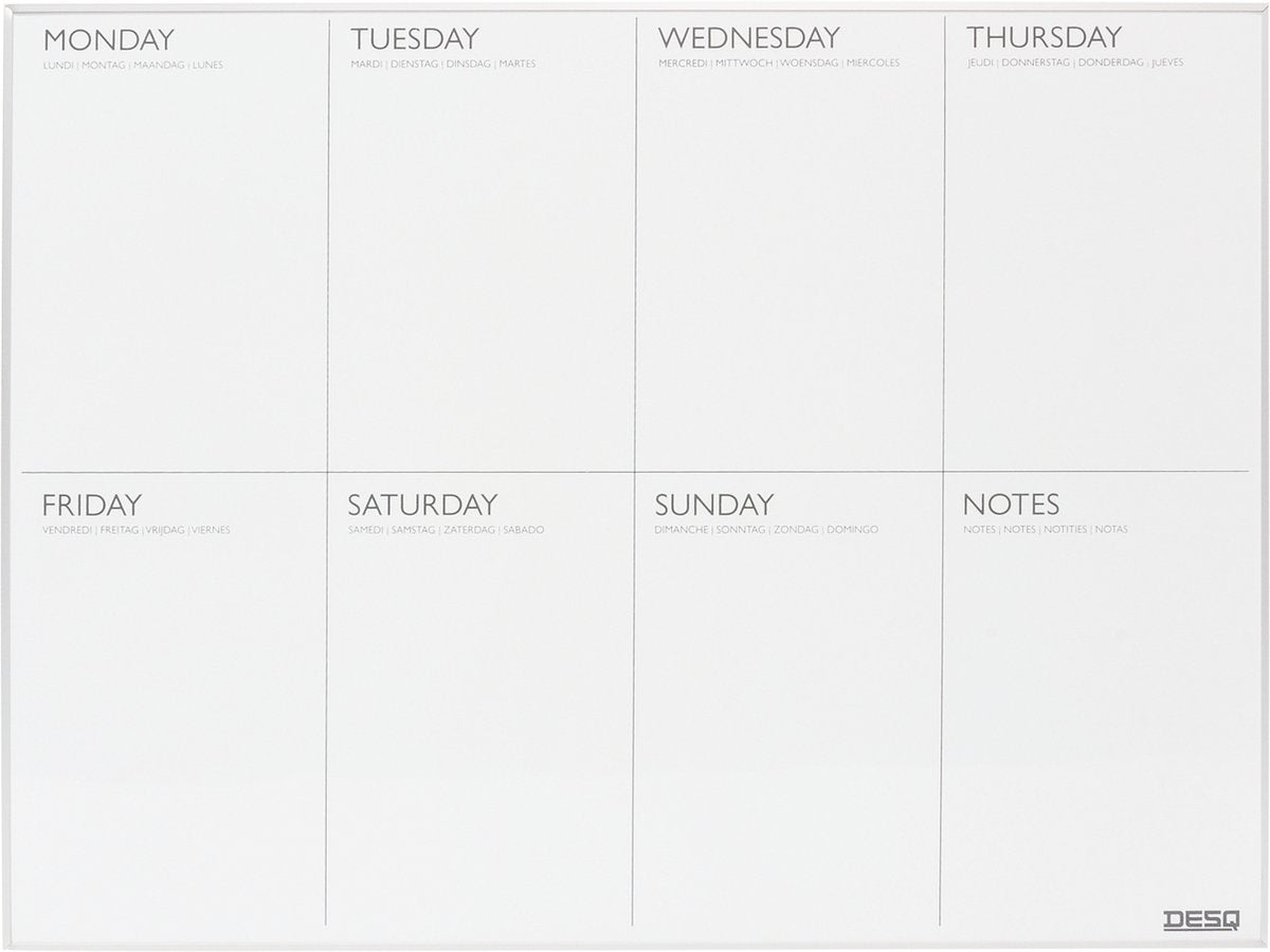 Agenda semanal desq 4320 metal blanco