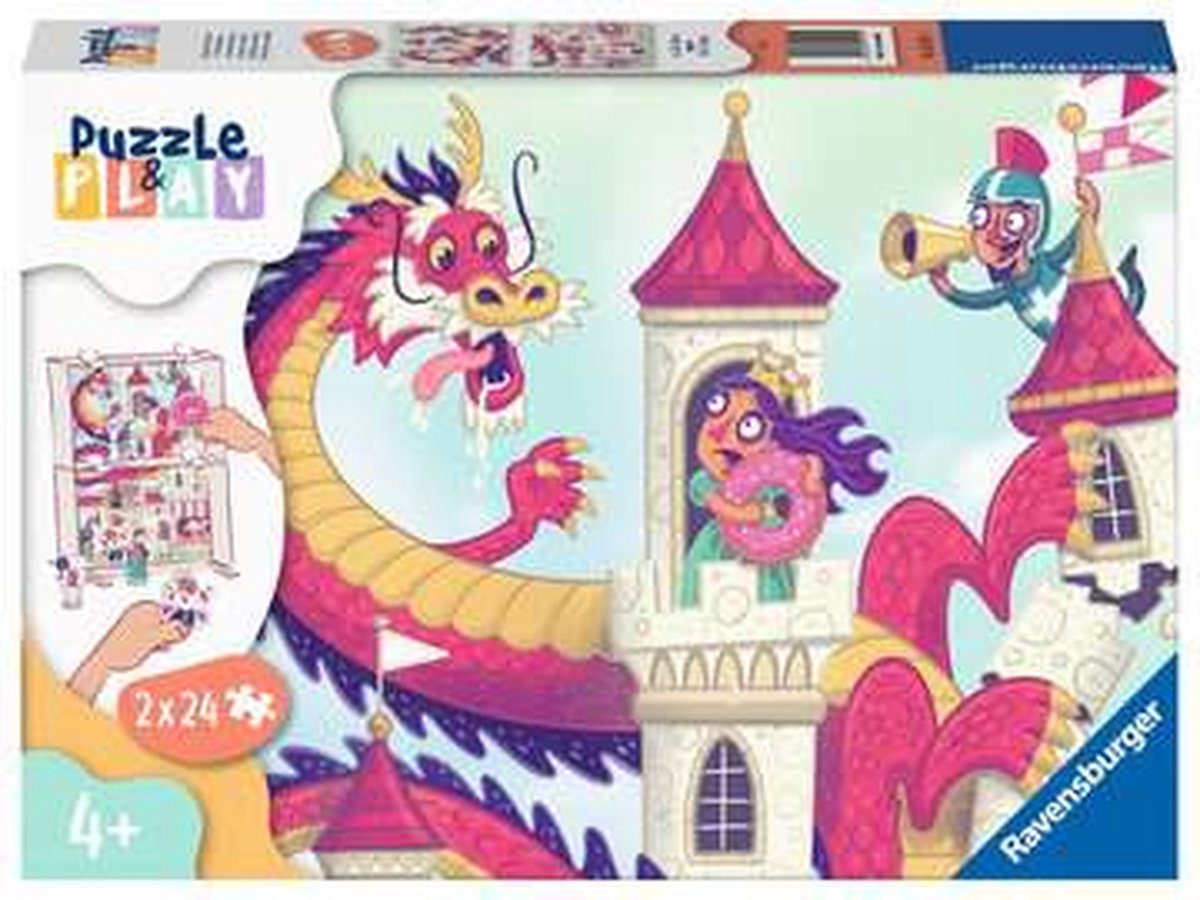 Ravensburger Puzzle Puzzle Gioca al Regno delle Ciambelle - Puzzle - 2x24 pezzi