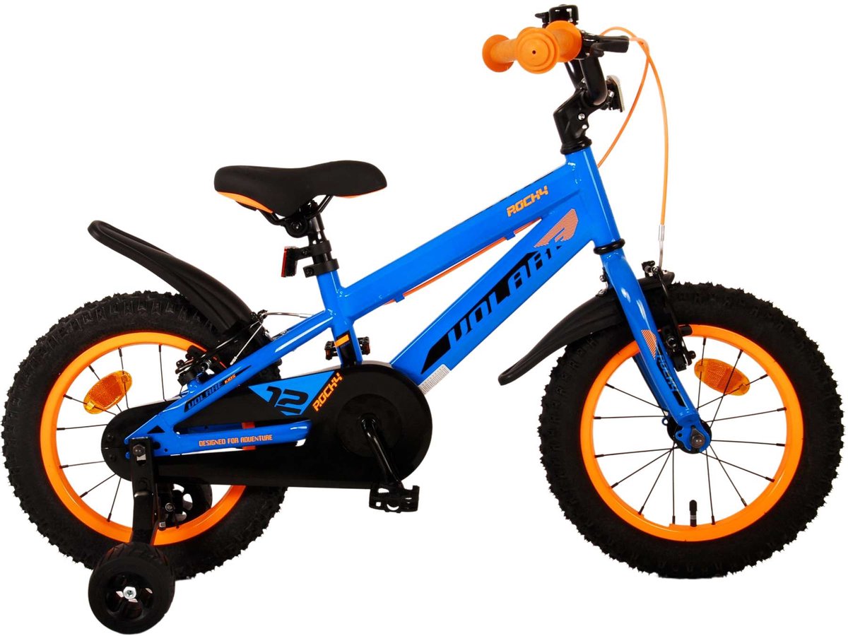 Volare rocky kinderfiets - jongens - 14 inch - blauw - twee handremmen