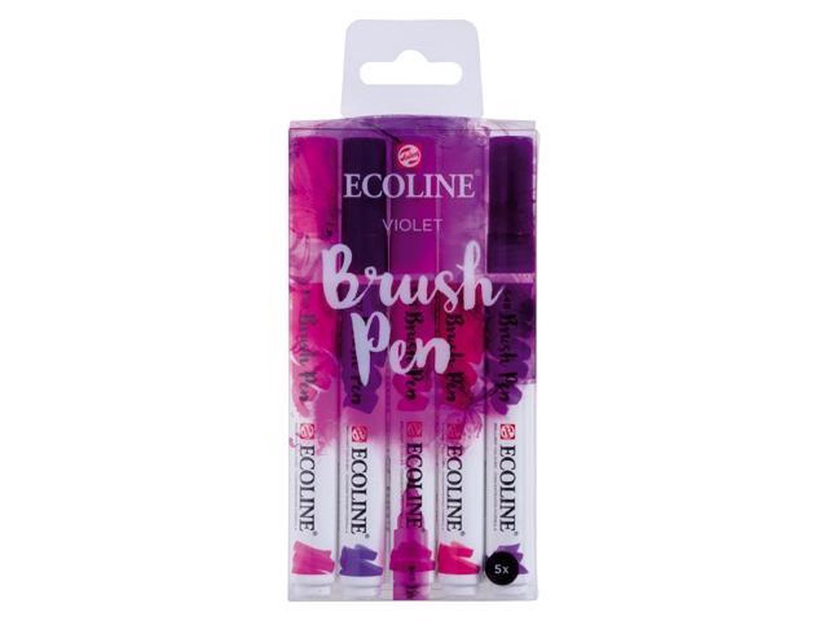 Ecoline brush pen set violet | 5 kleuren