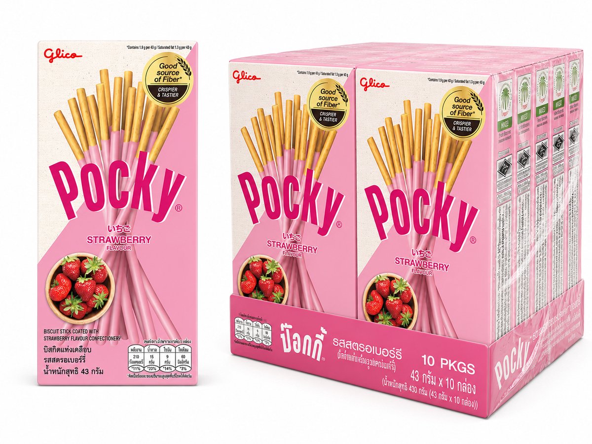 Fragola Pocky - 10 x 43 gr - confezione risparmio